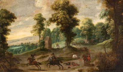 null École flamande du XVIIe siècle,

entourage de Adriaen van STALBERNT

(1580-1662)

Scène...