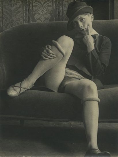 null MONSIOR X. Pensive, circa 1930. Period silver print, 24 x 18 cm. 