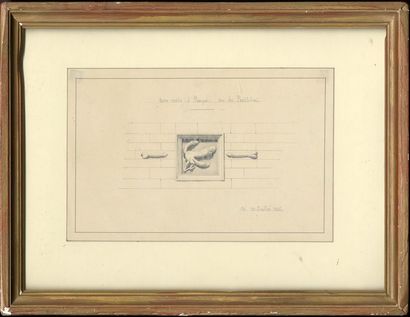 null [Artiste non identifié]. Terre cuite à Pompéï, rue du Panthéon, 1826. Dessin...