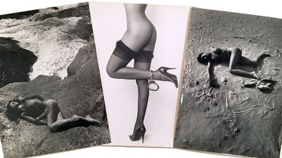 null Jean CLEMMER (1926-2001). Studies of nudes, circa 1975. 3 period silver proofs,...