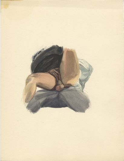 null [Artiste non identifié]. Pénétration, vers 1930. Aquarelle, 32,5 x 26 cm.