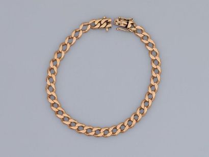 null Bracelet gourmette en or jaune, 750 MM, deux huit de sécurité, longueur 19 cm,...