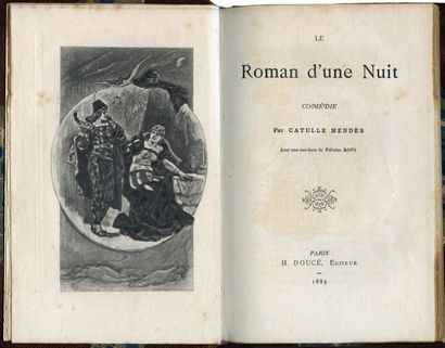 null MENDÈS (Catulle). Le Roman d’une nuit, Henriette Doucé, Paris, 1883. Demi-chagrin...