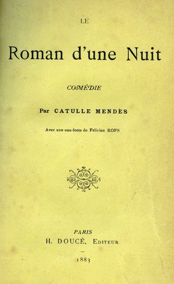 null MENDÈS (Catulle). Le Roman d’une nuit, Henriette Doucé, Paris, 1883. Demi-chagrin...