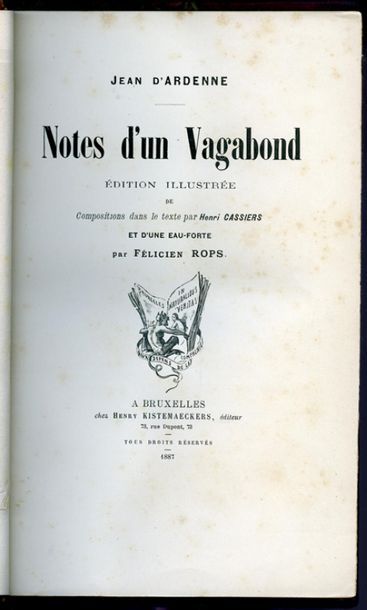 null ARDENNE (J. d'). [DOMMARTIN (Léon)]. Notes d'un vagabond, Bruxelles, Henry Kistemaeckers,...