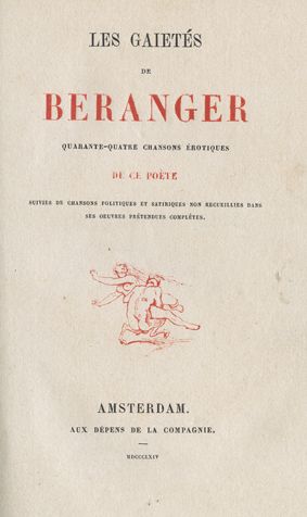 null [ROPS (Félicien)] - BÉRANGER, (Pierre-Jean de). Les Gaietés de Béranger, quarante-quatre...