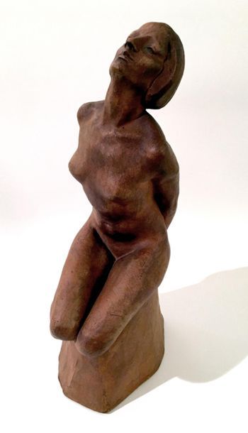 null Maurice JANSEGERS (1903-1989). La Soumise, vers 1950. Terre cuite, 24 cm. Signée...