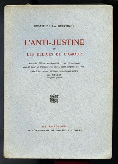 null [MERCIER (Jean-Adrien)] - RESTIF DE LA BRETONNE (Nicolas-Edme). L’Anti-Justine...