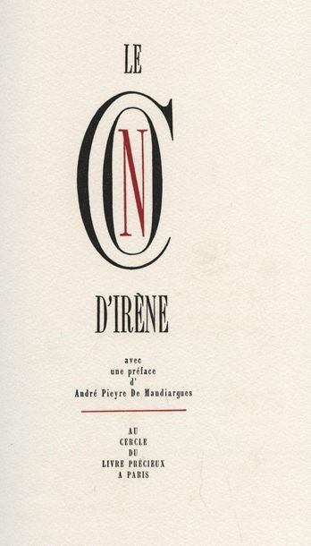 null [BELLMER (Hans)] - [ARAGON (Louis)]. Le Con d’Irène. Le Cercle du livre précieux,...