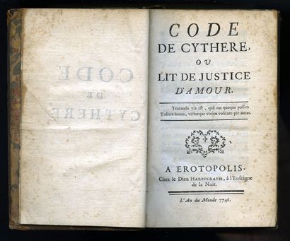 null [PROSTITUTION) [MOET, Jean-Pierre]. Code de Cythère, ou lit de justice d'amour,...