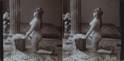 null [Photographe non identifié]. Études de nu, vers 1900. 7 épreuves argentiques...