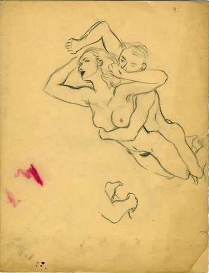 null Raymond BRET-KOCH (1902-1996), dit Ray BRET-KOCH. Couples, vers 1970. 8 dessins...