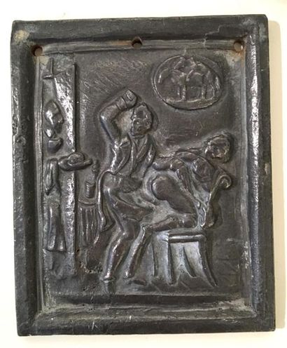 null [OBJETS À CONNOTATIONS ÉROTIQUES]. Sœur et frère, vers 1900, bronze, 15 x 12...