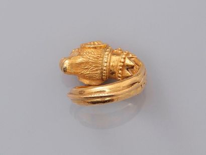 null ZOLOTAS, Bague " tête de bélier " en or jaune 900 MM, ., taille : 49, poids...