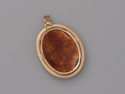 null Pendant in yellow gold, 750 MM, applied with polychrome enamel, dimensions 25...