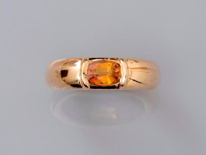 null CHAUMET, Ring in yellow gold, 750 MM, decorated with an oval citrine, N0 351498,...