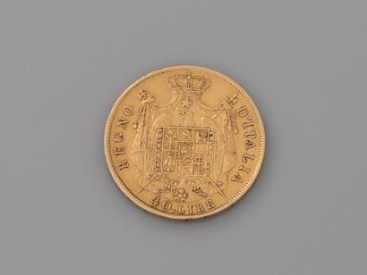 null Pièce de 40. Lire en or , datée 1810, NAPOLEONE IMPERATORE E RE, poids : 12,9gr....