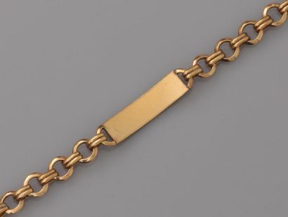 null Nice "identity" bracelet in yellow gold, 750 MM, without engraving, length 18...