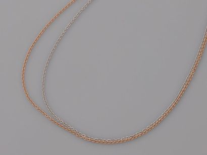 null Fine necklace made of a white gold chain and a yellow gold chain, 750 MM, length...