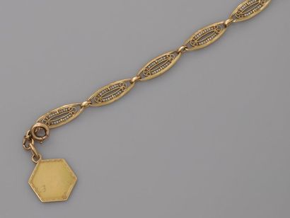 null Ravissant bracelet de jeune fille en or jaune, 750 MM, chaque maillon orné de...