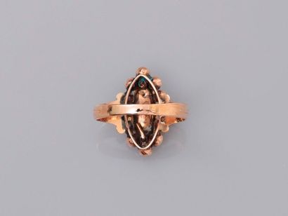 null Ring " Arlésienne " in pink gold, 750 MM, decorated with Almandine garnets,...