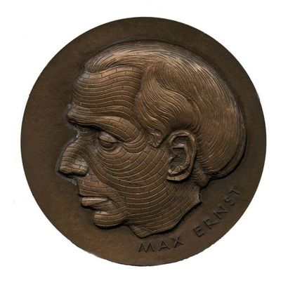 null Hans BELLMER, after (1902-1975). Max Ernst, 1973. Copper medal of the Monnaie...