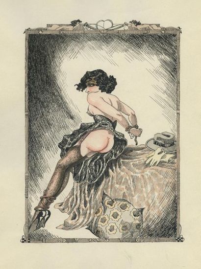 null [Unidentified artists] Les Soumises, circa 1950. 21 drawings in ink, pencil,...