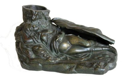 null [Unidentified Artist] La Dormeuse du val, late 19th century. Bronze inkwell,...