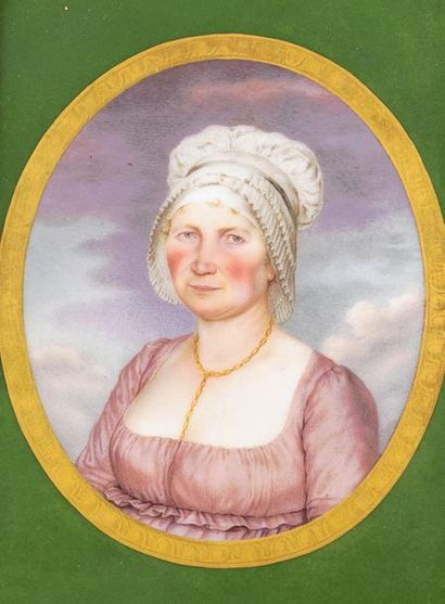 null École française du XVIIIe?siècle Portrait de Marie Catherine Françoise Angot,...