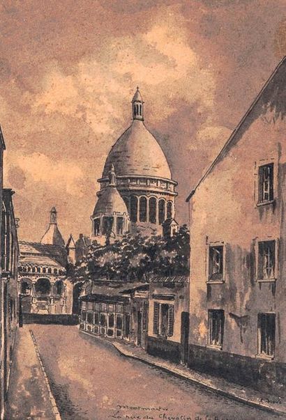 null Auguste JOUVE (1854-1936) Montmartre la place et Tertre et Montmartre la rue...