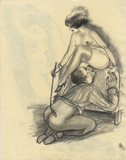 null Alex SZEKELY. Domina Mea, 10 Blätter von Al, Wien, 1935. 11 dessins au crayon,...