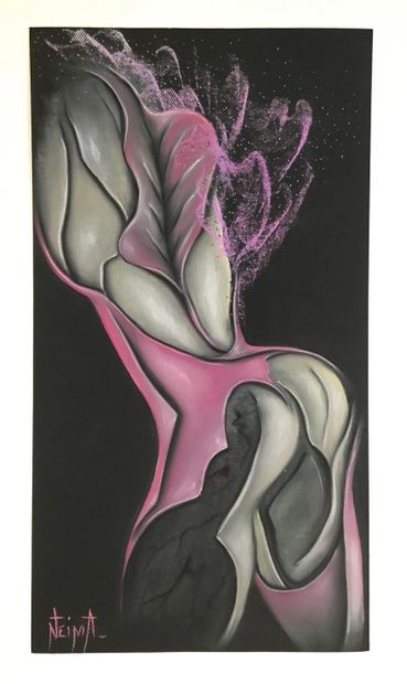 null NEIMA (born in 1957). Erotic compositions, 1989. 2 pastels on cardboard and...