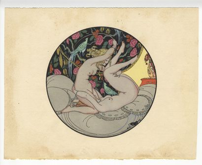 null [Gerda WEGENER]. The Relaxation of Eros. Small wallet in-folio, 25.5 x 19.7...