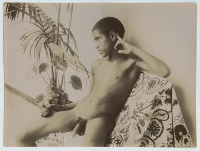 null Vincenzo GALDI (1871-1961), attributed to. Study of male nude, circa 1910. Period...
