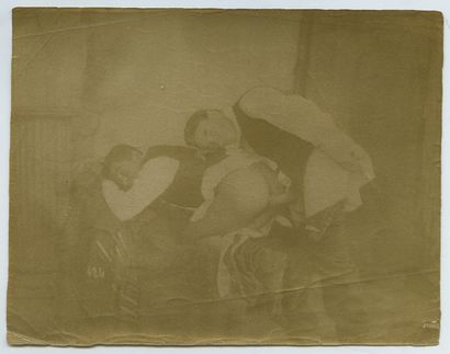 null [BOYS SPEAKING INDISTINCTLY] Pornographic scenes, ca. 1900. 15 period silver...