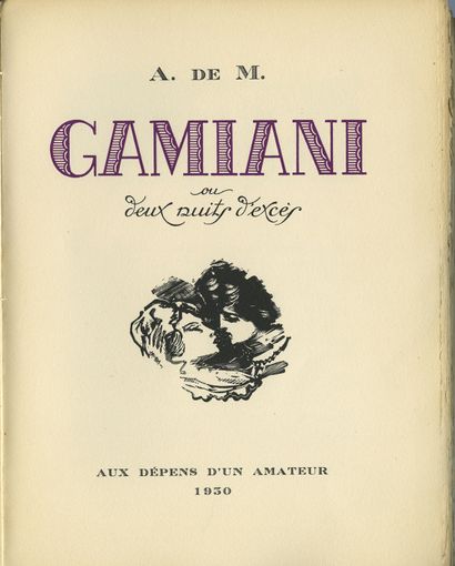 null [Alfred de MUSSET - Louis BERTHOMMÉ SAINT-ANDRÉ] A. de M. Gamiani or Two Nights...