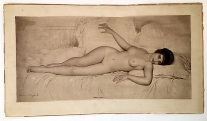 null BRAUN & Co. Nude study by the painter Gustave BRISGAND, 1911. Period silver...