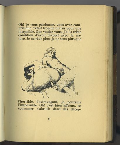 null [Alfred de MUSSET]. Gamiani. [Paris, vers 1930]. In-8 de 112 pages 2 ff., demi-basane...