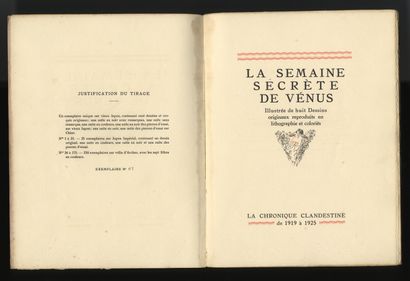 null [Pierre Mac ORLAN - Marcel VERTÈS]. The Secret Week of Venus. La Chronique Clandestine...