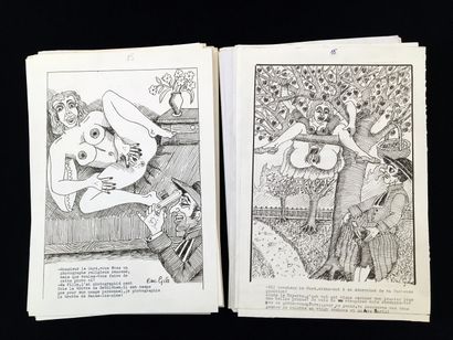 null Eric GILA. L'amour et les curés, circa 1960-1970. 148 inks on paper, 30 x 20.5...