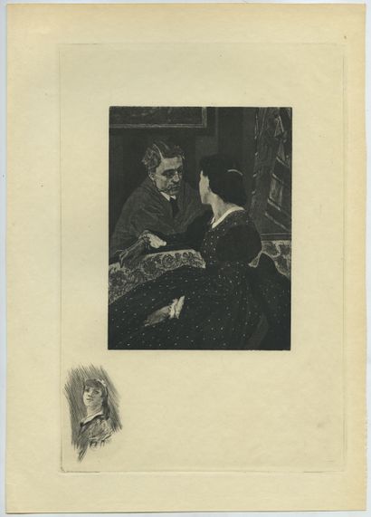 null Felicien ROPS. A gentleman and a lady. Rotogravure with remarks on Japanese...