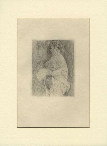 null Felicien ROPS. The Major is so difficult. Etching and drypoint on japan 34 x...