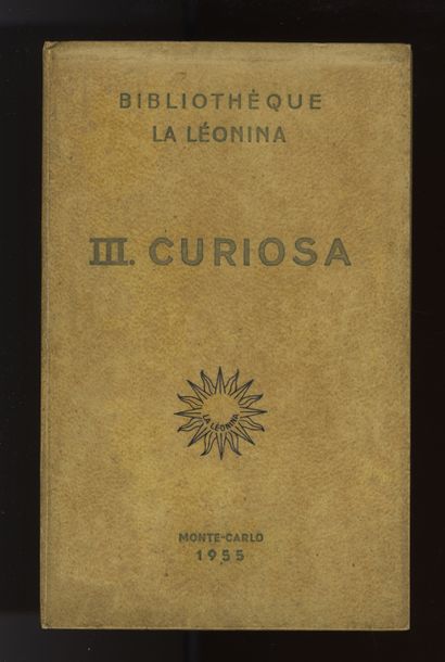 null CURIOUS BIBLIOGRAPHY. Arpad PLESCH. Library "La Léonina". III. Curiosa. Monte-Carlo,...