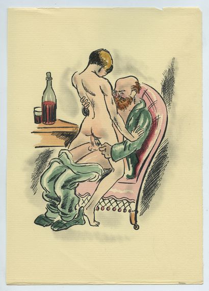 null [Paul VERLAINE - André DIGNIMONT, attributed to]. Women, Hombres, Les amies....