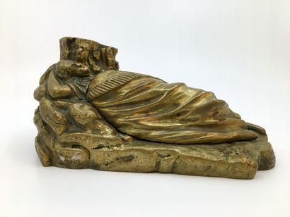 null [Unidentified Artist] La Dormeuse du val, late 19th century. Bronze inkwell,...