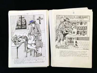 null Eric GILA. L'amour et les curés, circa 1960-1970. 148 inks on paper, 30 x 20.5...