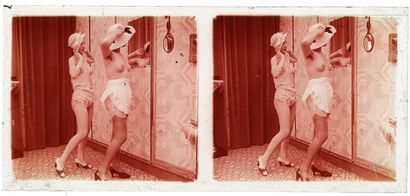 null [Jacques & Charles BIEDERER]. Scènes de genre, circa 1930. 10 stereoscopic plates...
