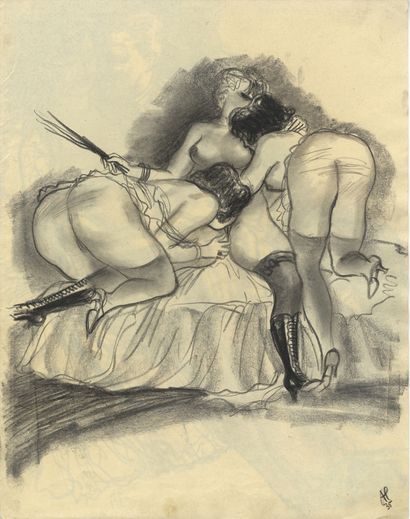 null Alex SZEKELY. Domina Mea, 10 Blätter von Al, Wien, 1935. 11 pencil drawings,...