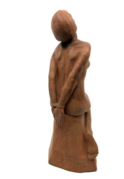 null Maurice JANSEGERS (1903-1989). La Soumise, circa 1950. Terracotta, 24 cm. Signed...