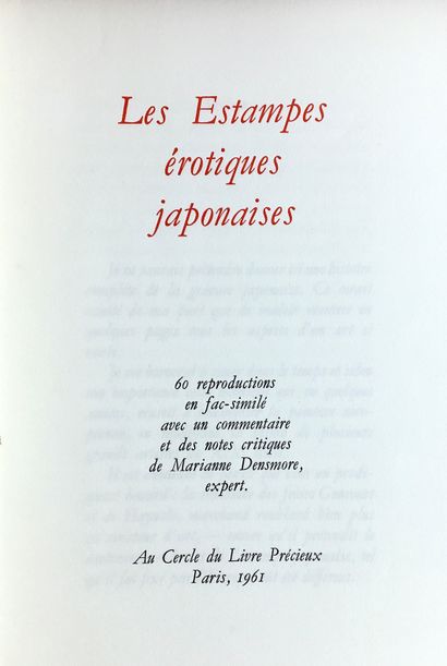 null CURIOSA. Les Estampes érotiques japonaises. 60 reproductions en fac-similé avec...